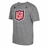 US Hockey 2016 World Cup of Hockey Distressed Logo Tri-Blend WEM T-Shirt - Gray